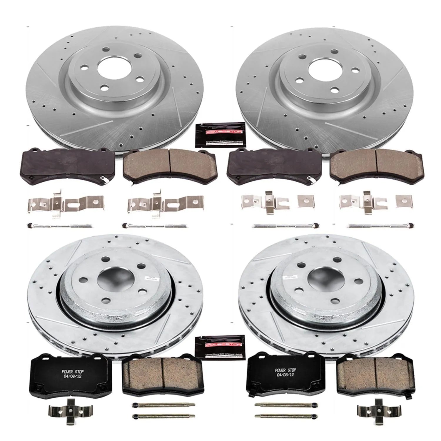 PowerStop 12-21 Jeep Grand Cherokee SRT/ Dodge Durango SRT Front & Rear Z23 Street Warrior Brake Kit