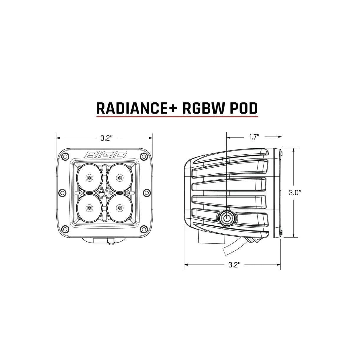 Rigid Industries RADIANCE POD Lights SURFACE MOUNT (SOLD IN PAIRS)