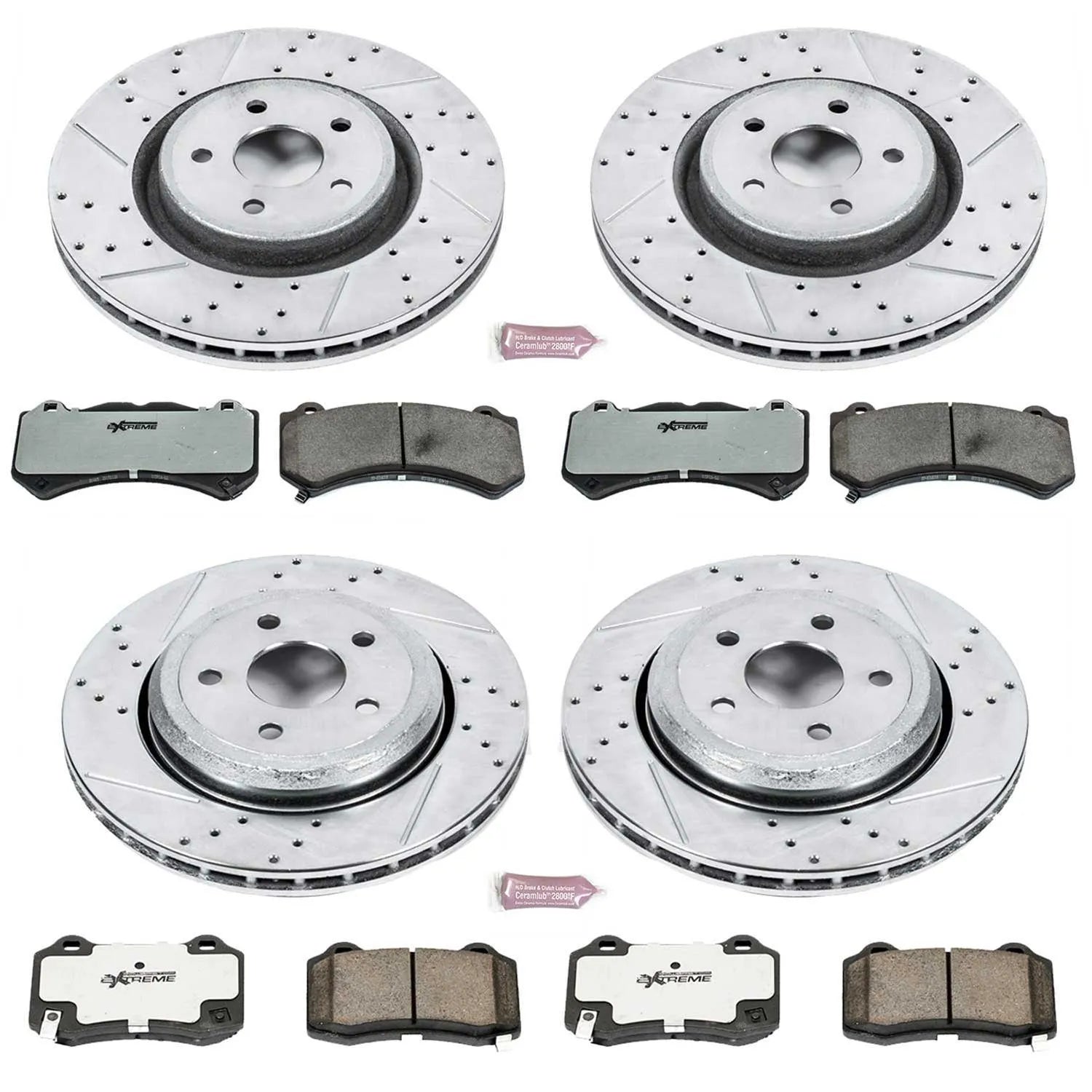 Power Stop 12-21 Jeep Grand Cherokee SRT/ Dodge Durango SRT Front & Rear Z26 Street Warrior Brake Kit