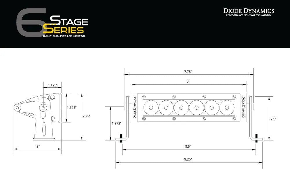 Diode Dynamics Stage Series 6" SAE/DOT White Light Bar (pair)