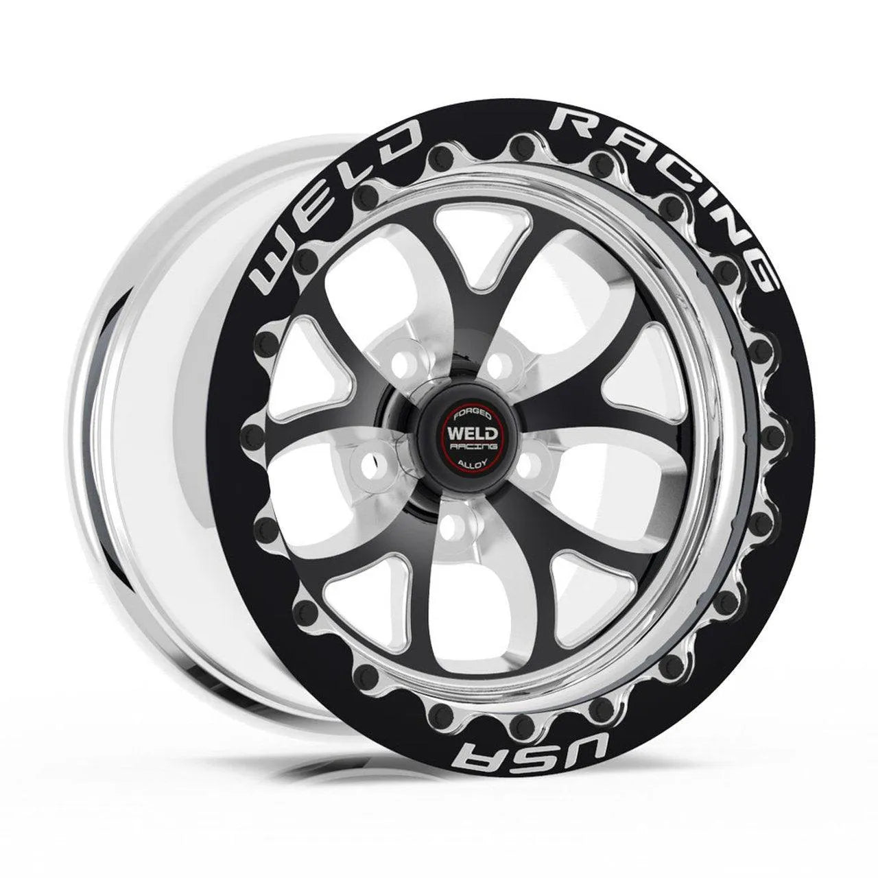 Weld Racing RT-S S76 17x10 / 5x5 BP / 7.2in. BS Black Drag Wheel (High Pad) - Black Single Beadlock
