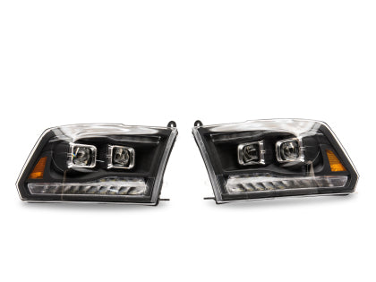 Raxiom 09-18 RAM 1500 LED Projector Headlights w/ Switchback Turn Signals- Blk Housing (Clear Lens)