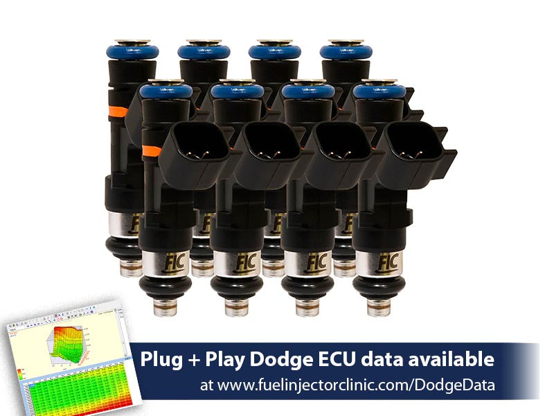 Fuel Injector Clinic 1400cc (155 lbs/hr at OE 58 PSI fuel pressure) FIC Fuel Injector Clinic Injector Set for Dodge Hemi SRT-8, 5.7 (High-Z) (is153-1400H)