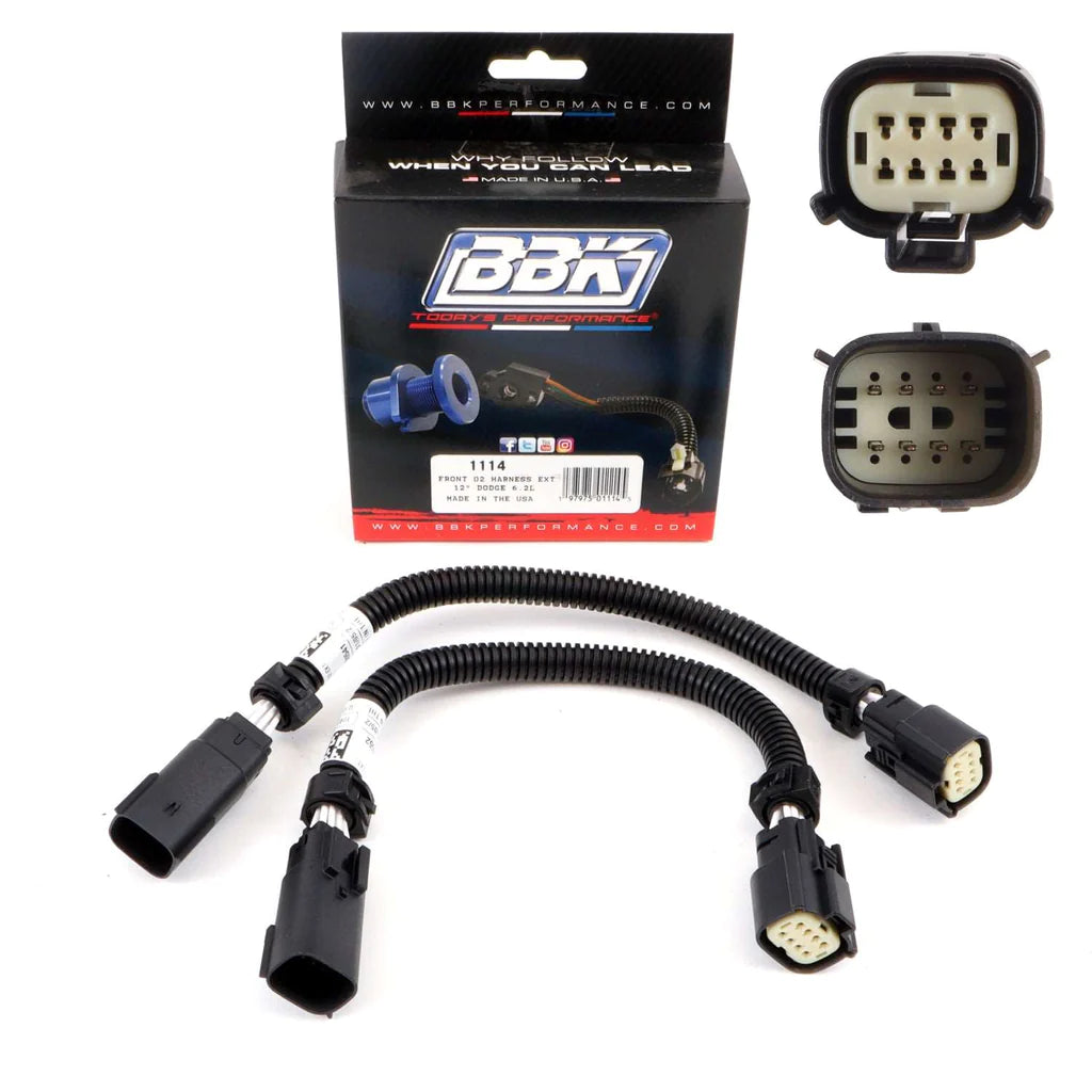Dodge Hellcat 6.2L 6 Pin Front O2 Sensor Wire Harness Extensions 12 (pair)