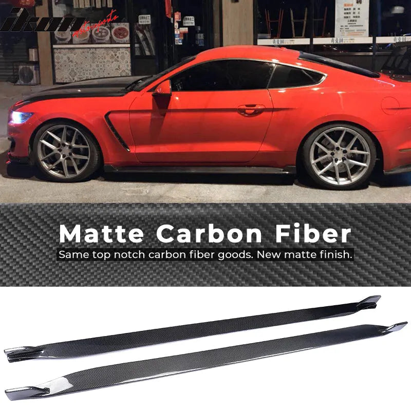 2015-2023 Ford Mustang S550 Coupe JC Style Side Skirts Carbon Fiber