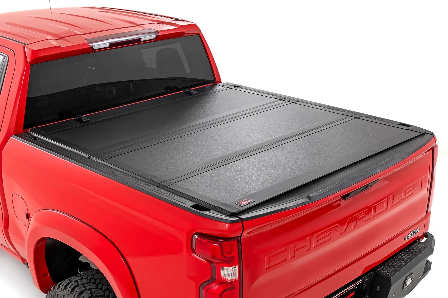 Rough Country Hard Tri-Fold Flip Up Bed Cover Chevy/GMC Sierra 1500 (19-26)/Silverado 1500 5'10 Bed