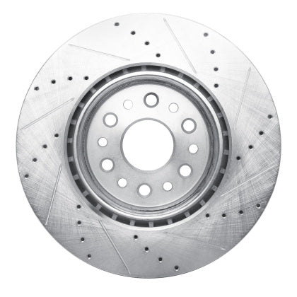 R1 Concepts 2019-2026 Ram 1500, TRX, RHO Front Left Drilled & Slotted Silver Brake Rotor