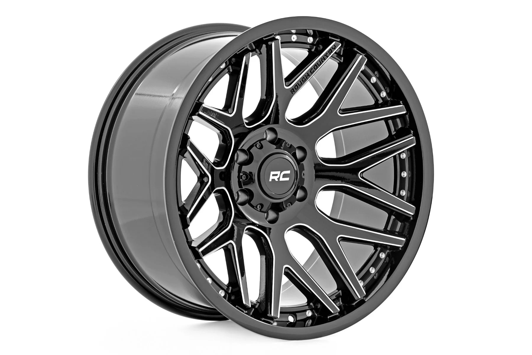 Rough Country 95 Series Wheel Gloss Black W/ Machine
