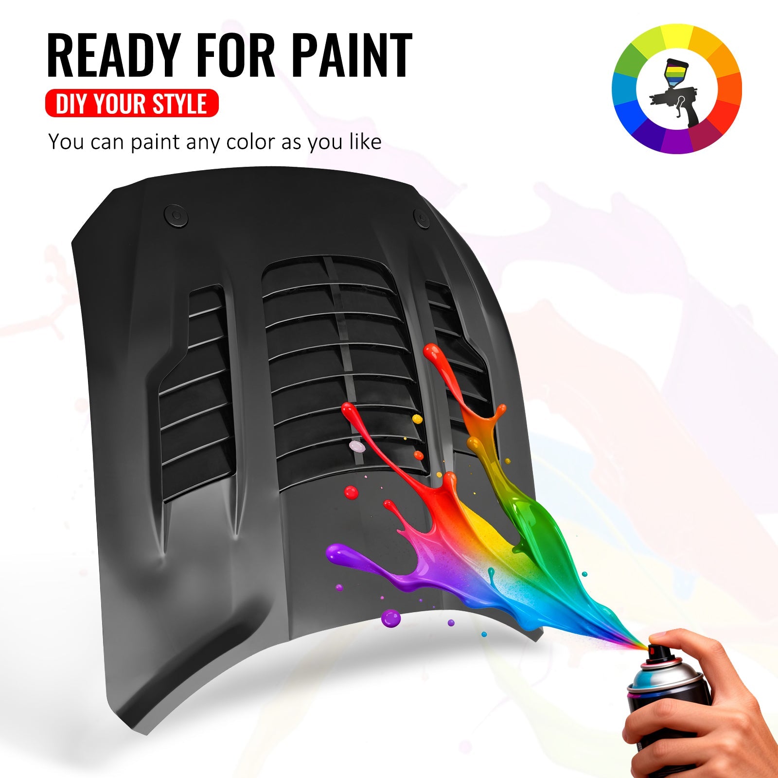 2015-2017 Ford Mustang V6/GT/GT350 GT500KR Style Front Hood Aluminum