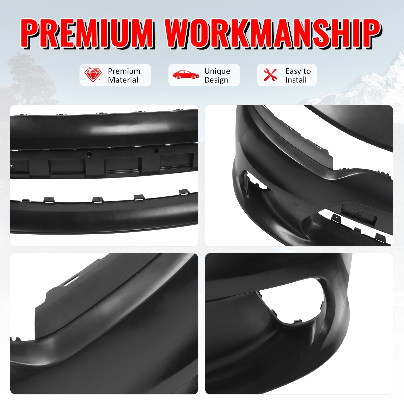 Ikon Motorsports 2015-2023 Dodge Charger SRT Hellcat Style Car Front Bumper Cover PP