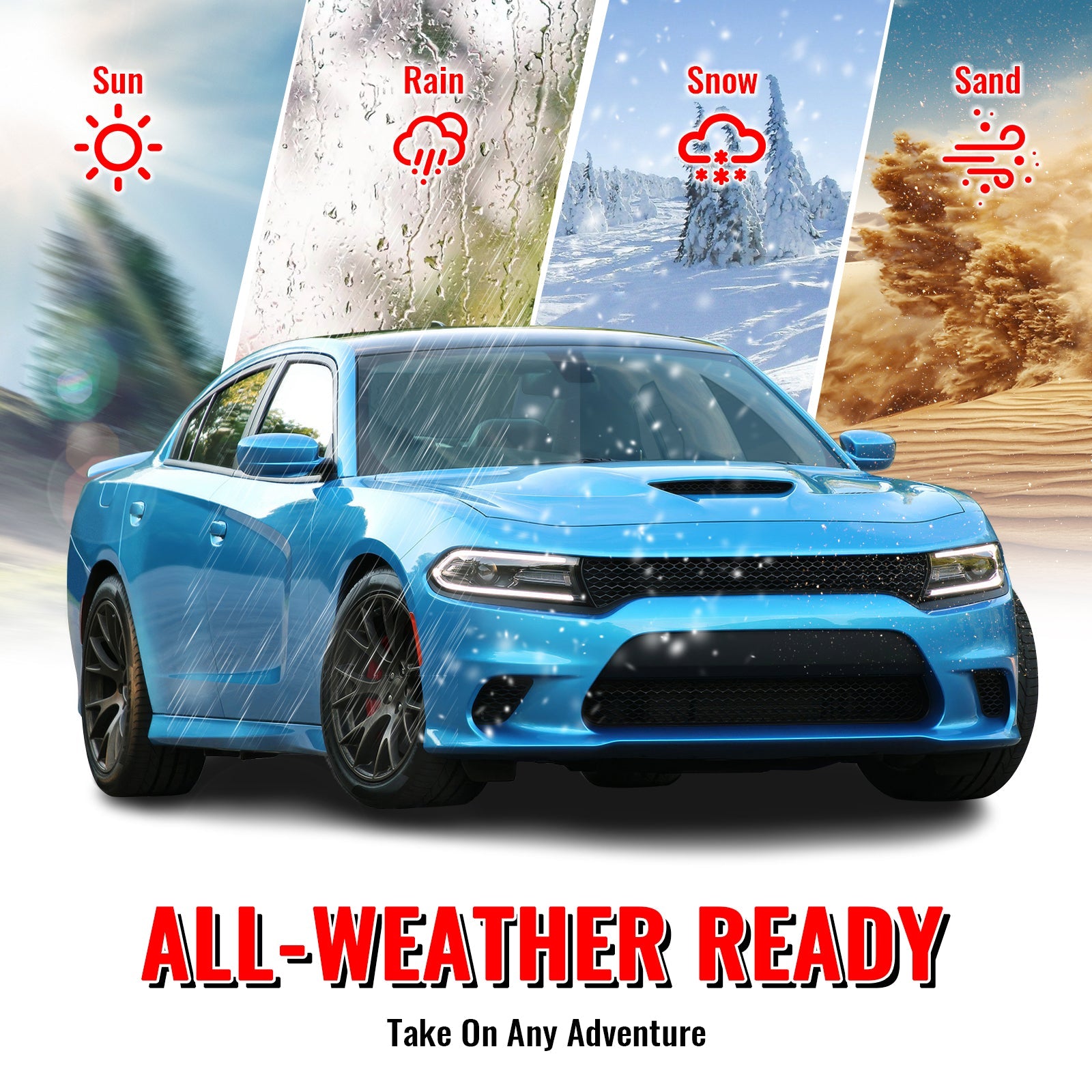 Ikon Motorsports 2015-2023 Dodge Charger SRT Hellcat Style Car Front Bumper Cover PP