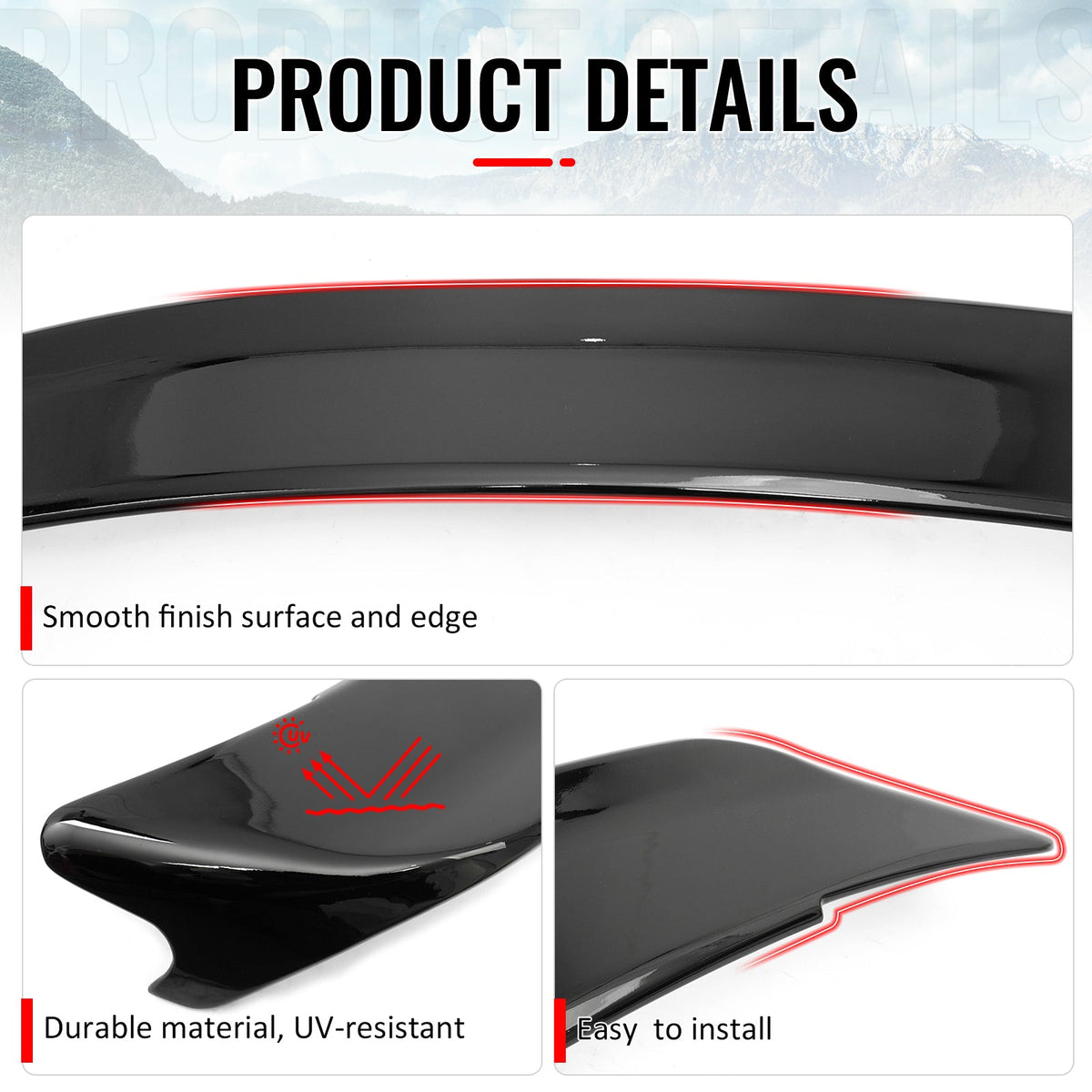 IKON Motorsports Trunk Spoiler for Dodge Charger Redeye 2015-2023 Style Gloss Black ABS
