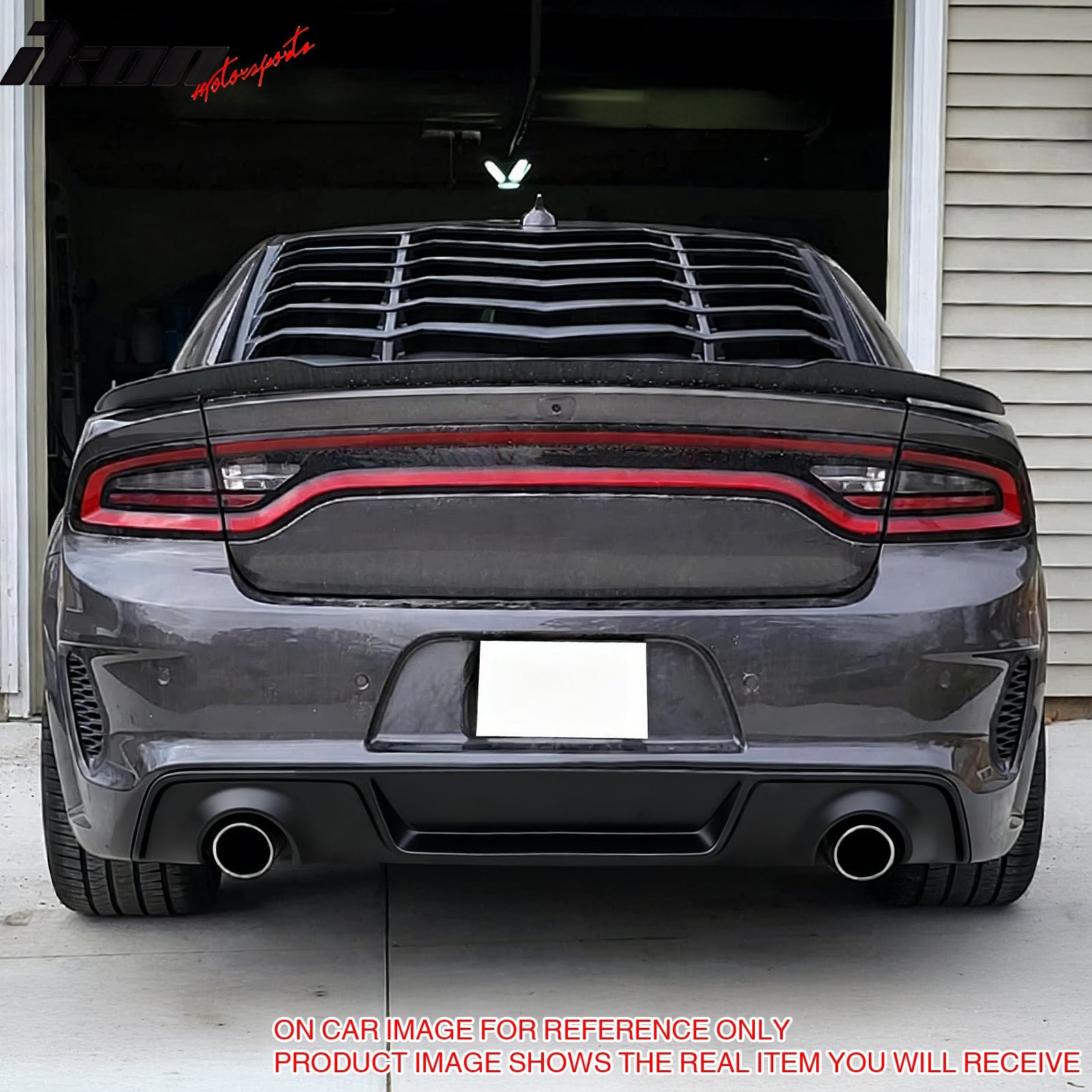 Ikon Motorsports 15-23 Dodge Charger Wide Body Front & Rear Bumper Cover w/ Fender Flare/Diffuser
