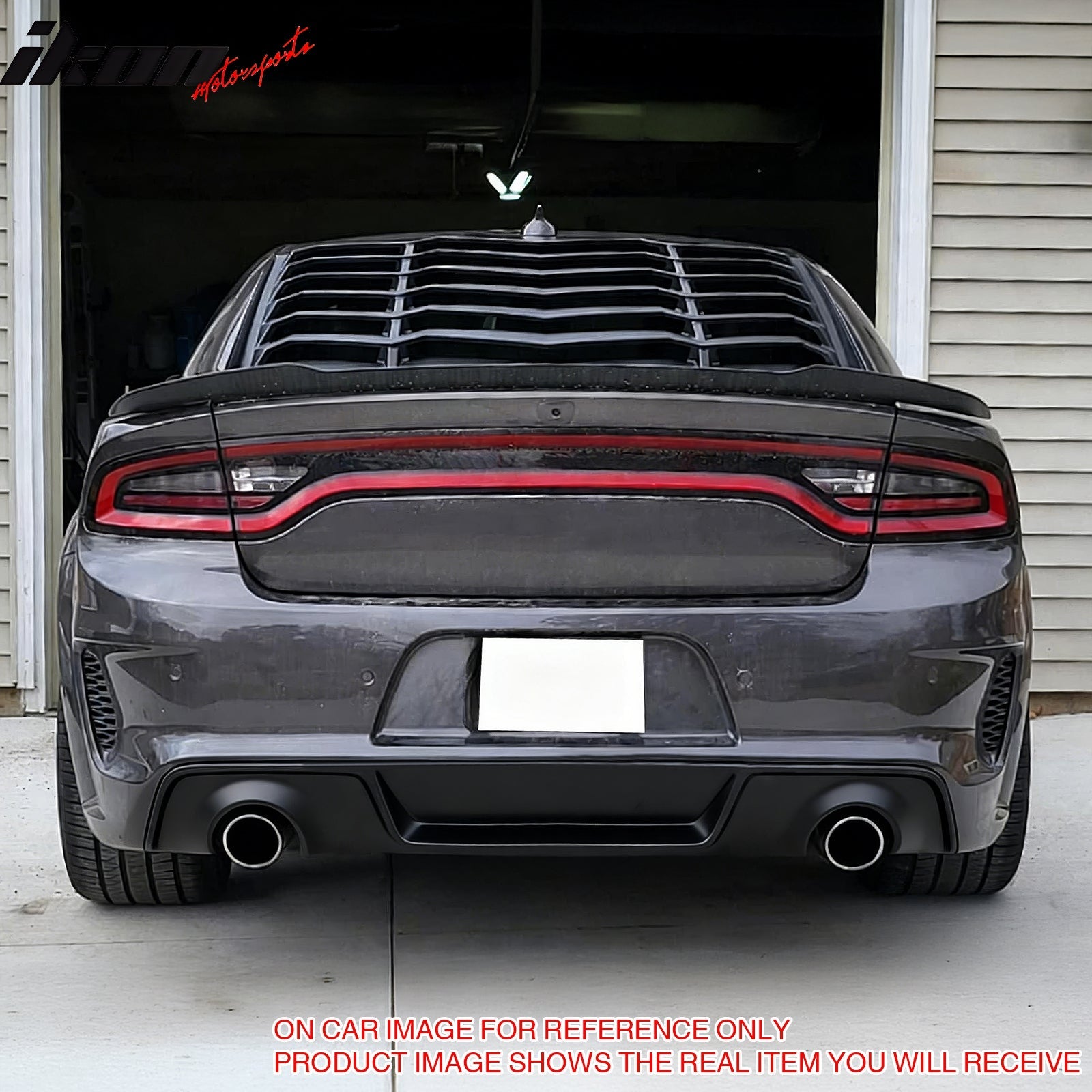 Ikon Motorsports 15-23 Dodge Charger Wide Body Front + Rear Bumper Cover + Fender Flare +Diffuser