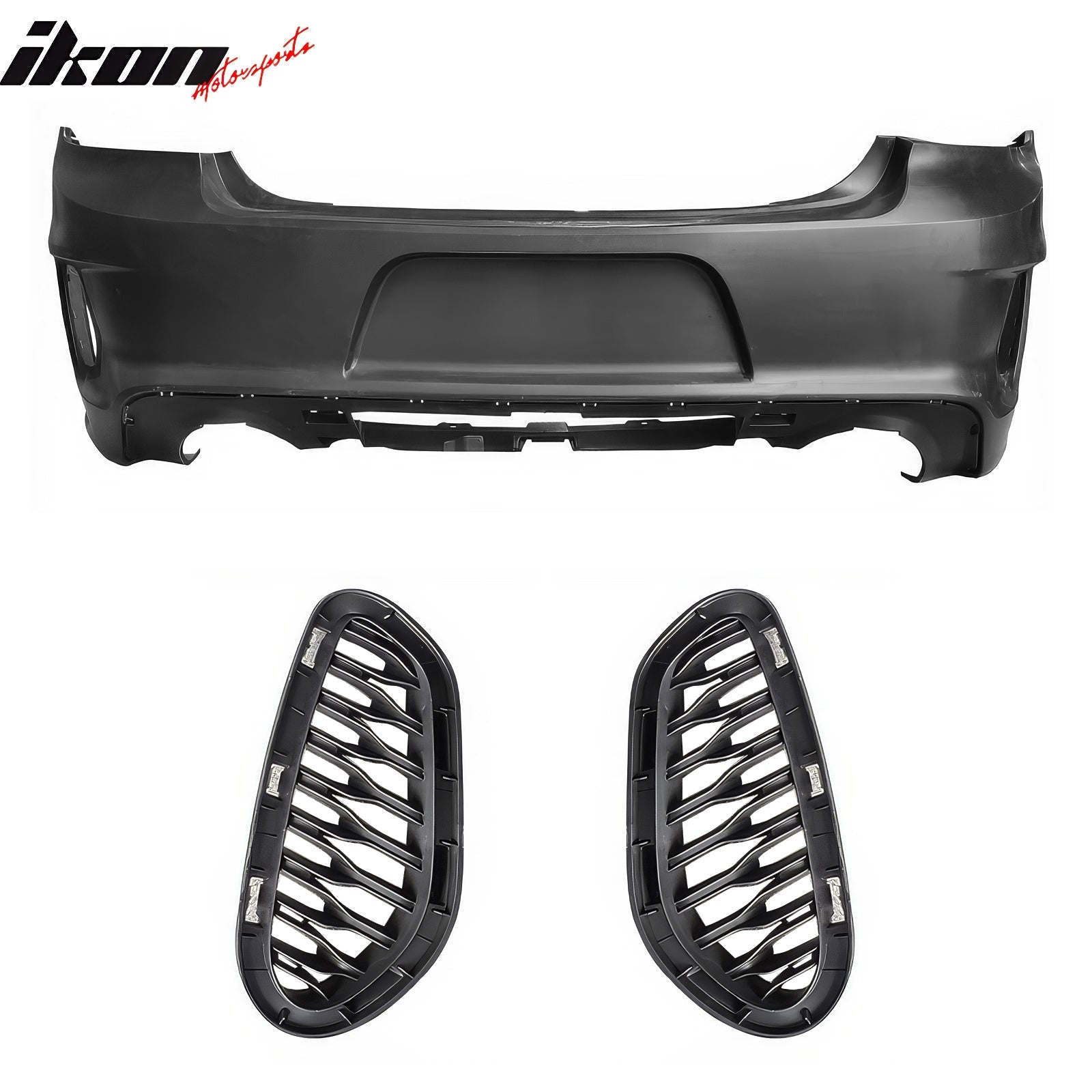 Ikon Motorsports 15-23 Dodge Charger Wide Body Front + Rear Bumper Cover + Fender Flare +Diffuser