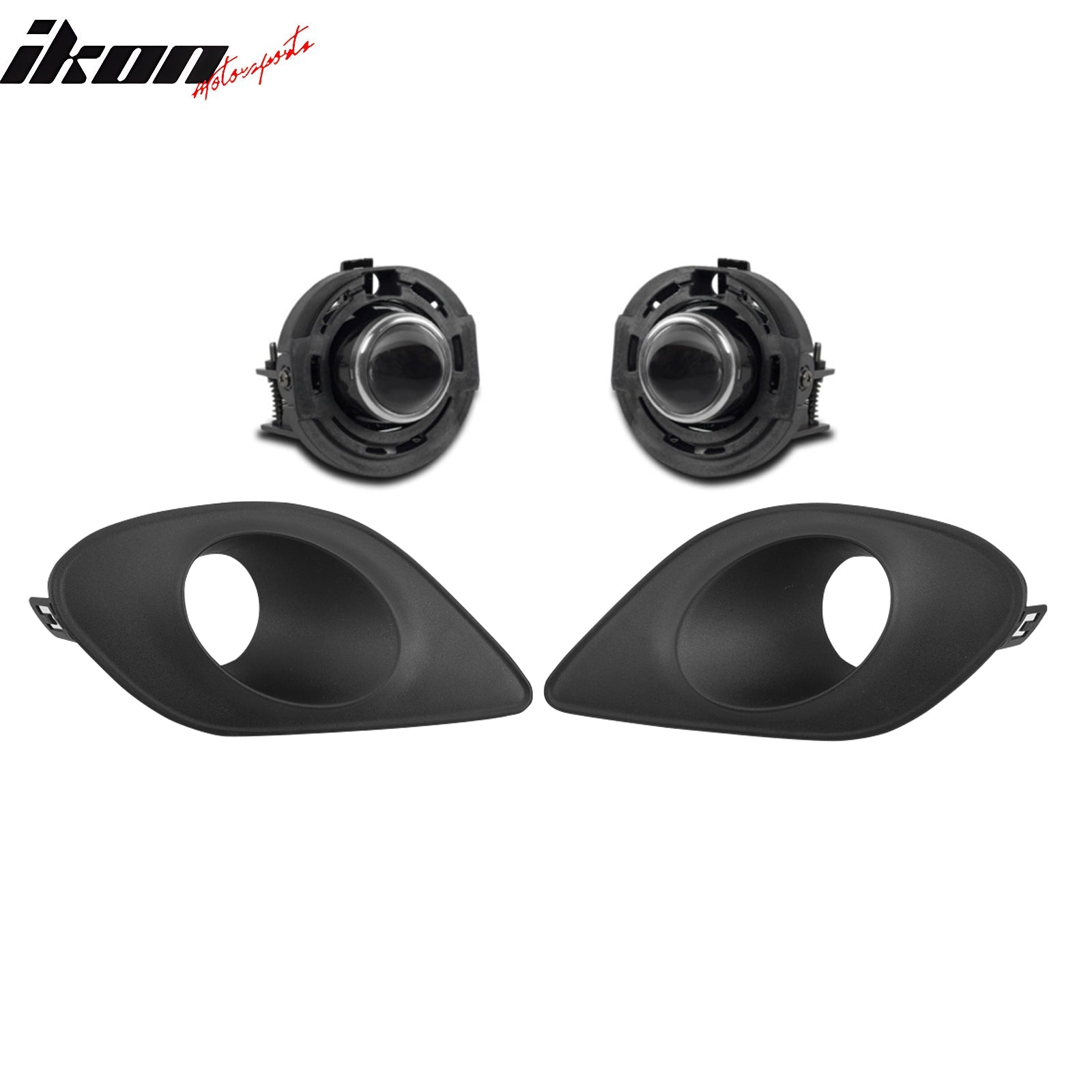 Ikon Motorsports 2015-2023 Dodge Charger Halogen Fog Lights White Lens Bumper Lamps Kit