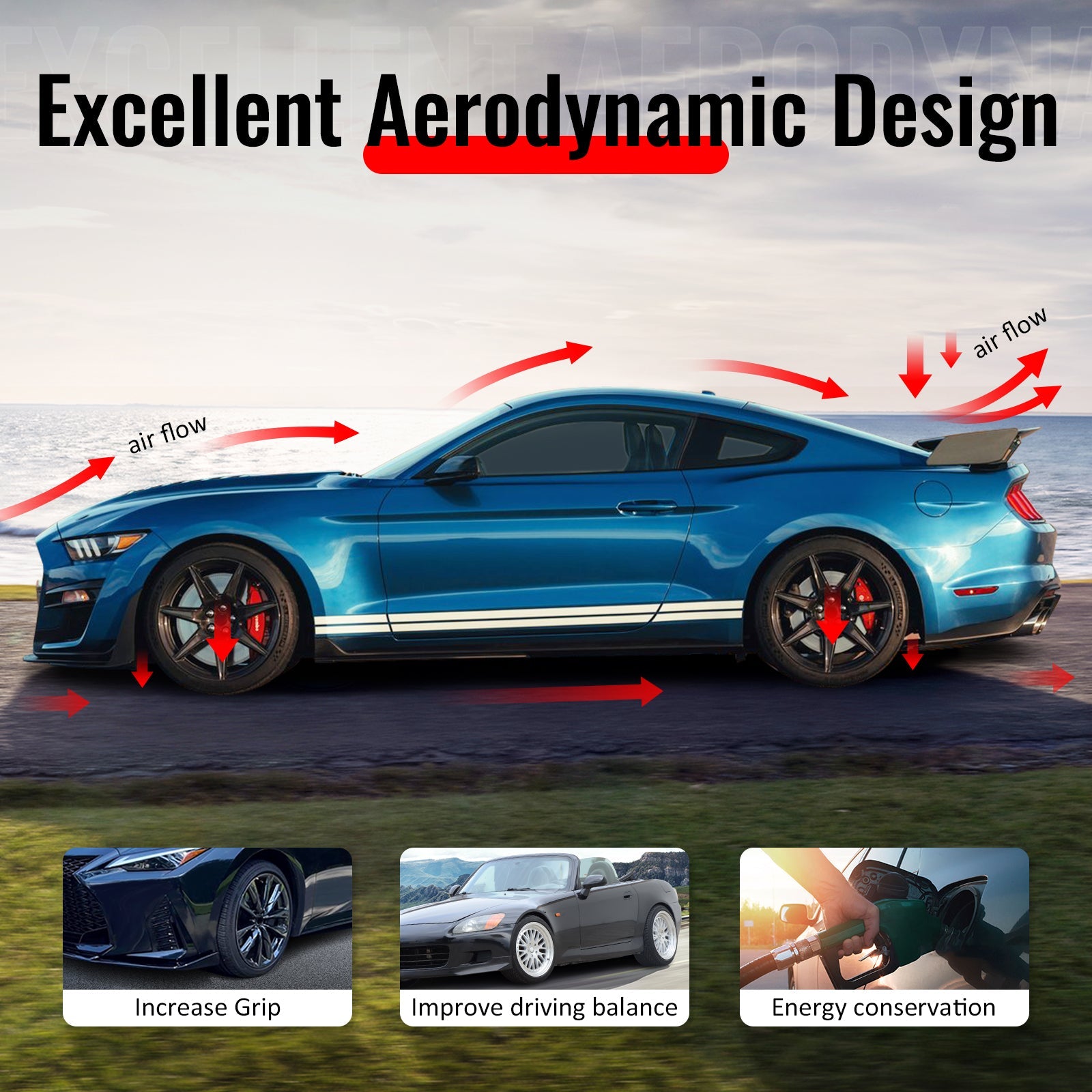 2021-2025 Dodge Durango Front Bumper Lip 21+ Hellcat Style Gloss Black