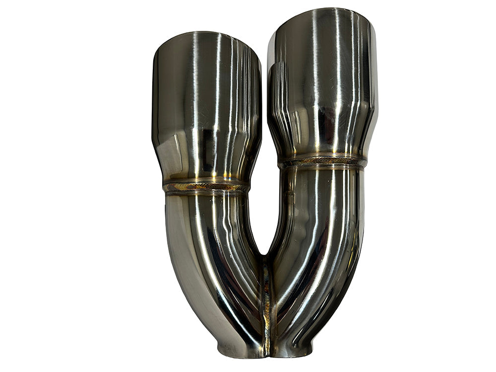 Stainless 3" Dual Exhaust Tips "Passenger Side" | (11" Length, 4" Tip Diameter)