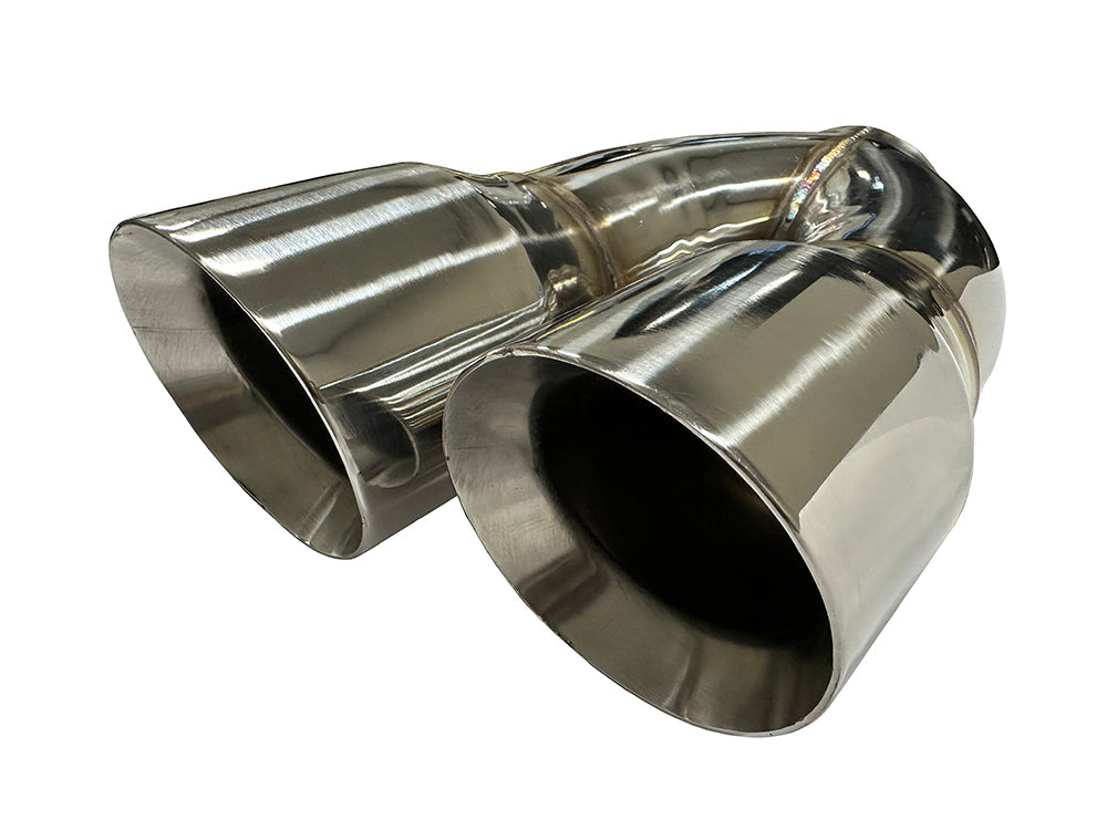 Stainless 3" Dual Exhaust Tips "Passenger Side" | (11" Length, 4" Tip Diameter)