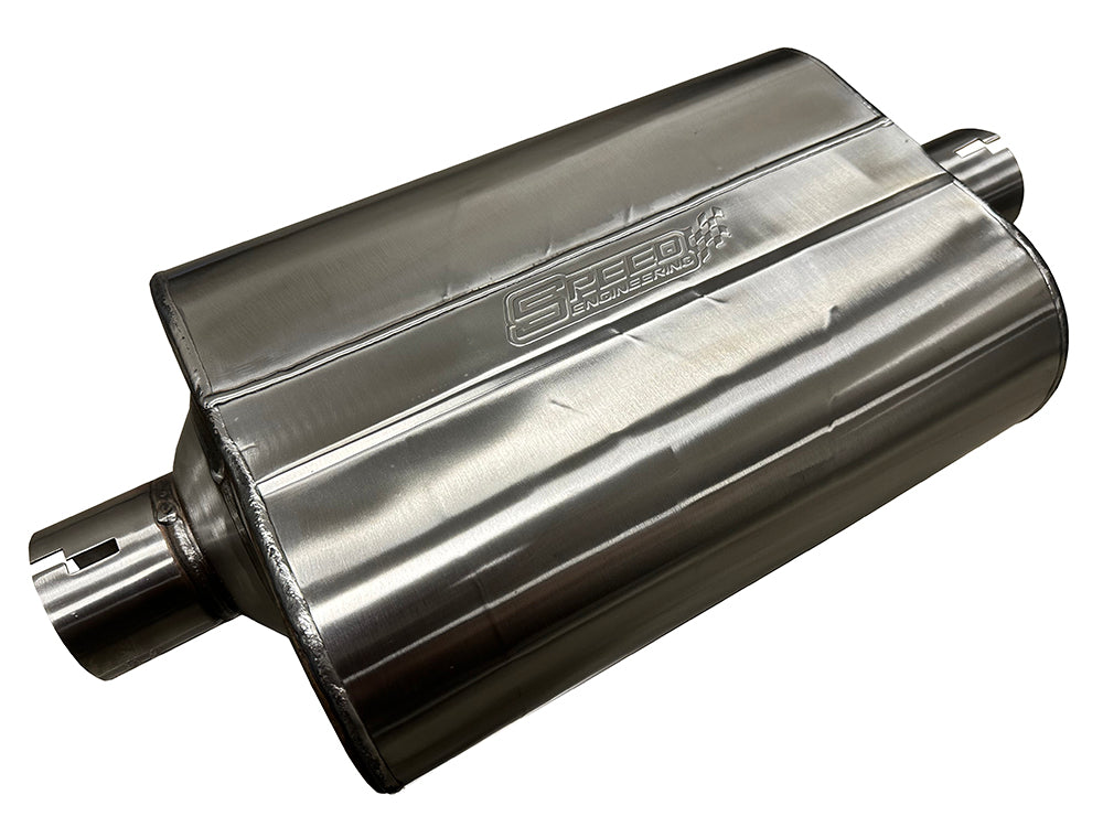 2.5" Inlet/Outlet "Chambered Series" Muffler | (Center Inlet, Center Outlet)
