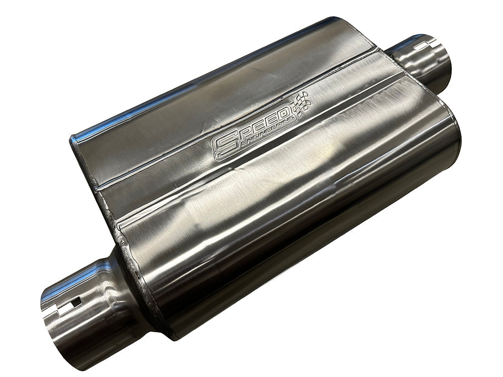 3" Inlet/Outlet "Chambered Series" Muffler | (Offset Inlet, Center Outlet)