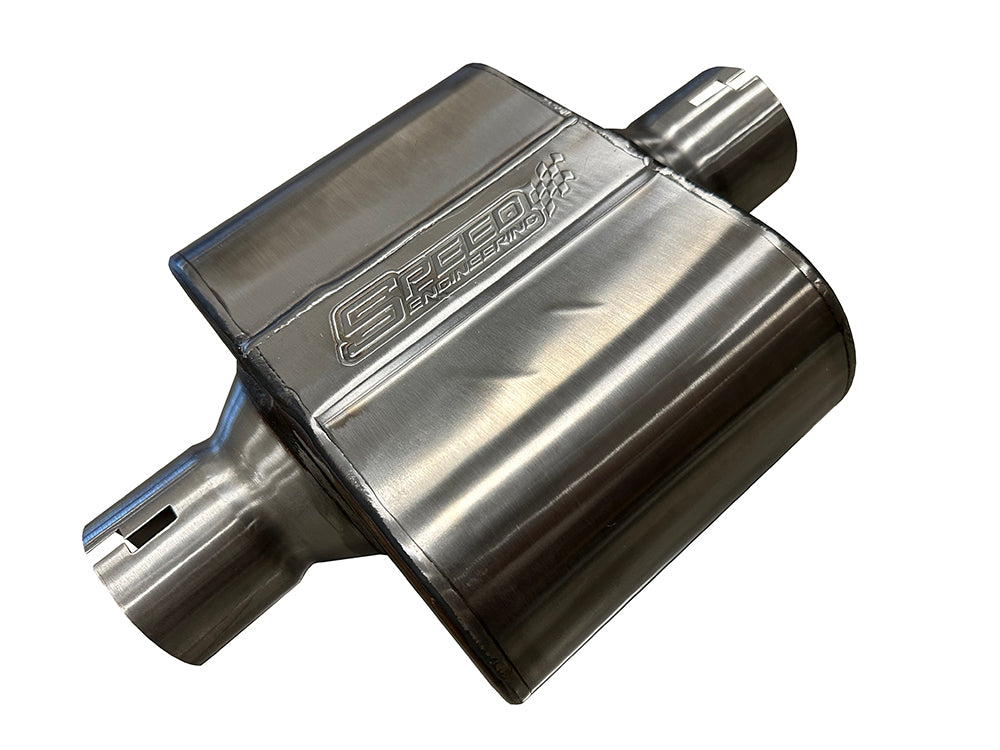 2.5" Inlet/Outlet "Race Series" Muffler | (Center Inlet, Center Outlet)