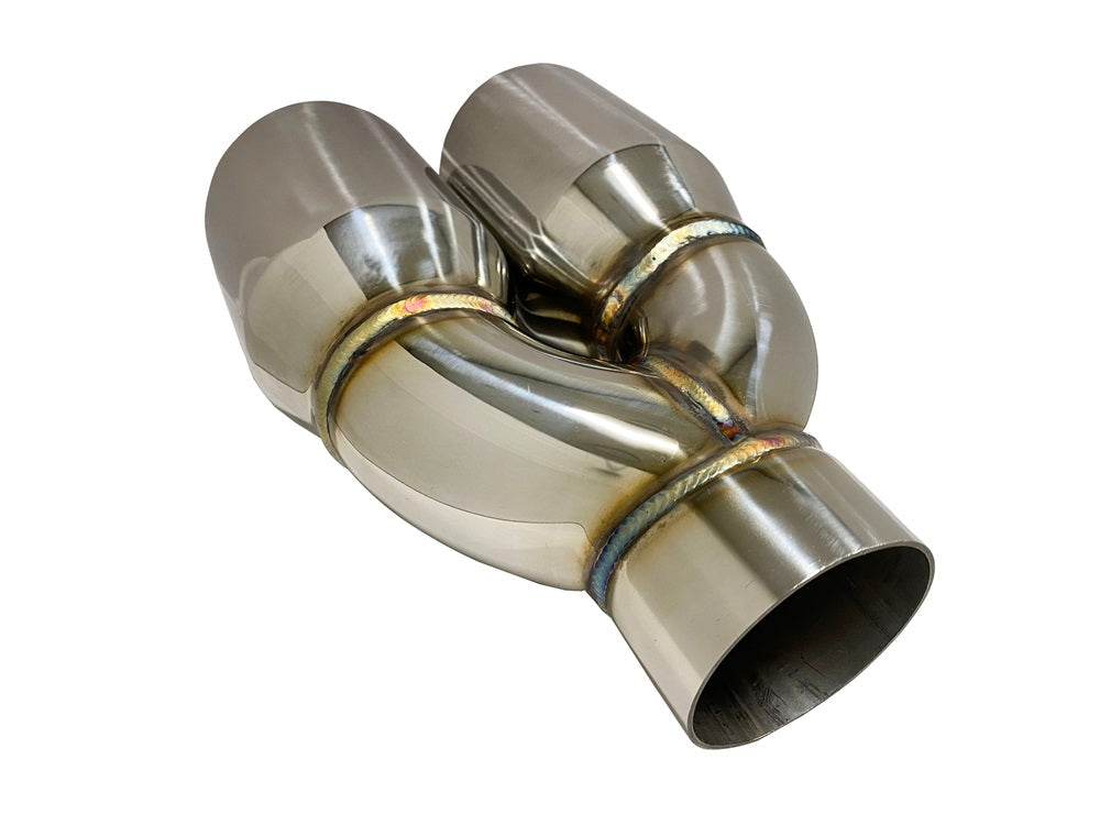 Stainless 2.5" Dual Exhaust Tips | (9.5" Length, 3.5" Tips) Double Wall