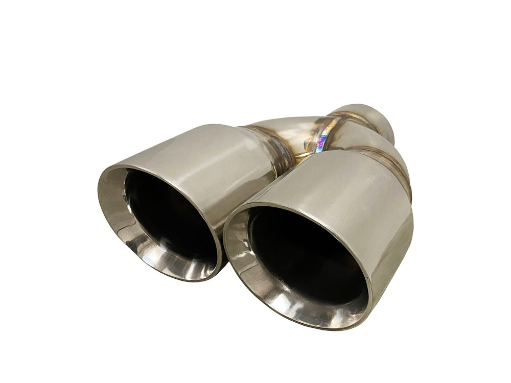 Stainless 2.5" Dual Exhaust Tips | (9.5" Length, 3.5" Tips) Double Wall