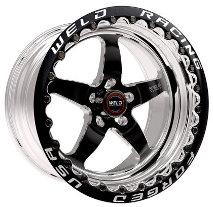 Weld Racing RT-S S71 17x11 / 5x4.75 BP / 7.7in. BS Black Drag Wheel (High Pad) - Black Single Beadlock MT - 71HB7110B77F