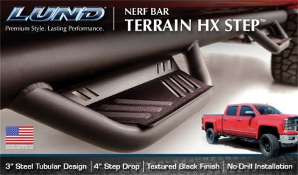 Lund 2019-2024 Ram 1500 Crew Cab & TRX Pickup Terrain HX Step Nerf Bars - Black
