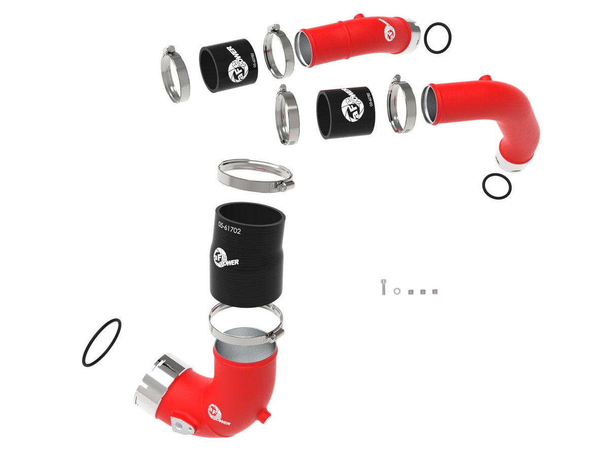 aFe BladeRunner Aluminum Hot and Cold Charge Pipe Kit Red 2025-2027 Ram RHO
