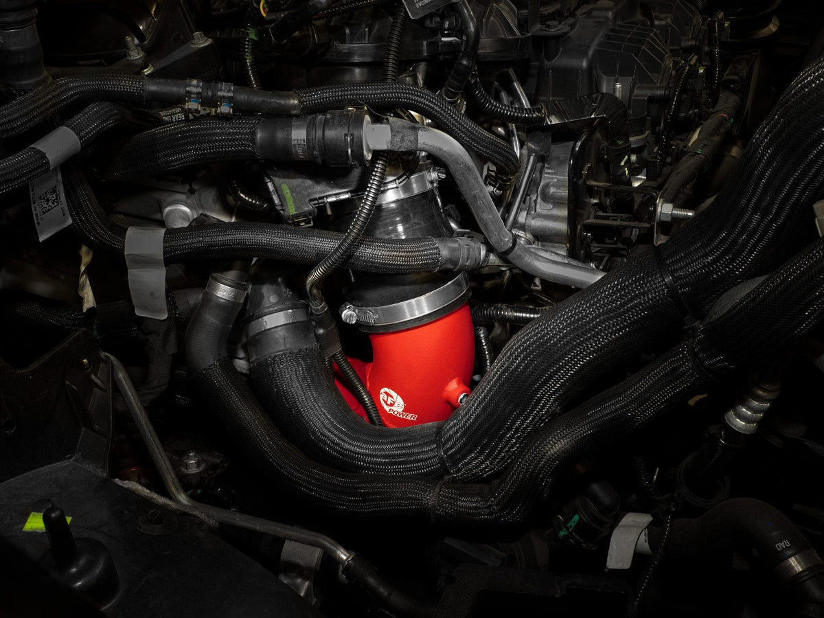 aFe BladeRunner Aluminum Hot and Cold Charge Pipe Kit Red 2025-2027 Ram RHO