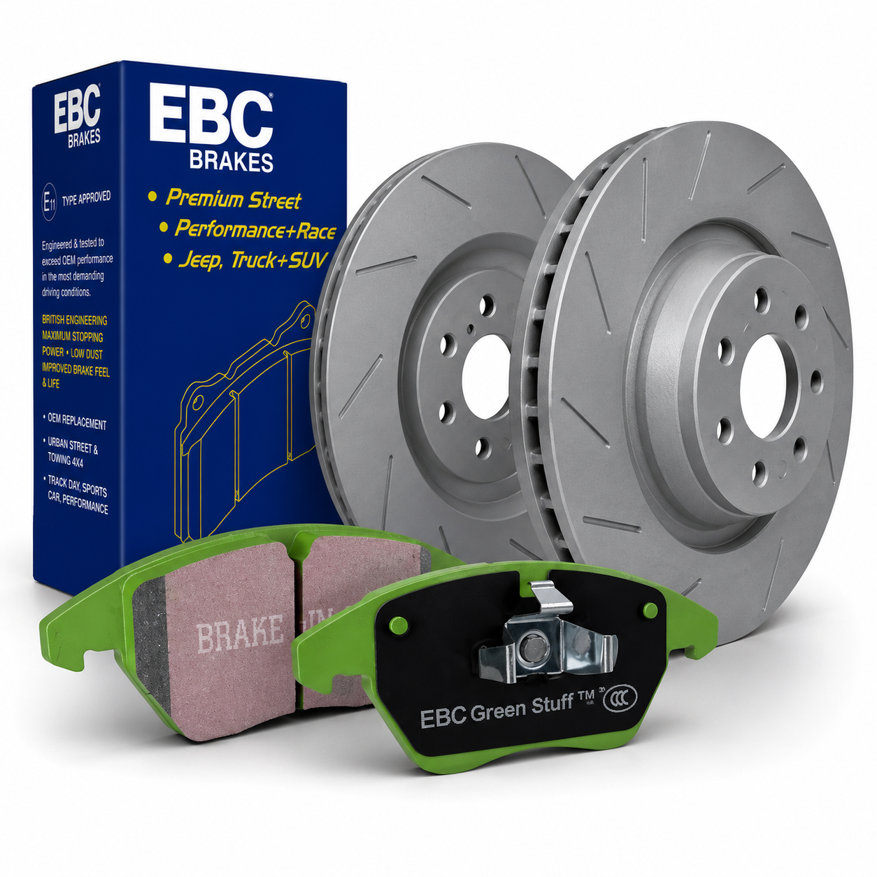 EBC Green Stuff Rear Pads With USR Slotted Rotors 2021+ TRX & 2025+ Ram RHO