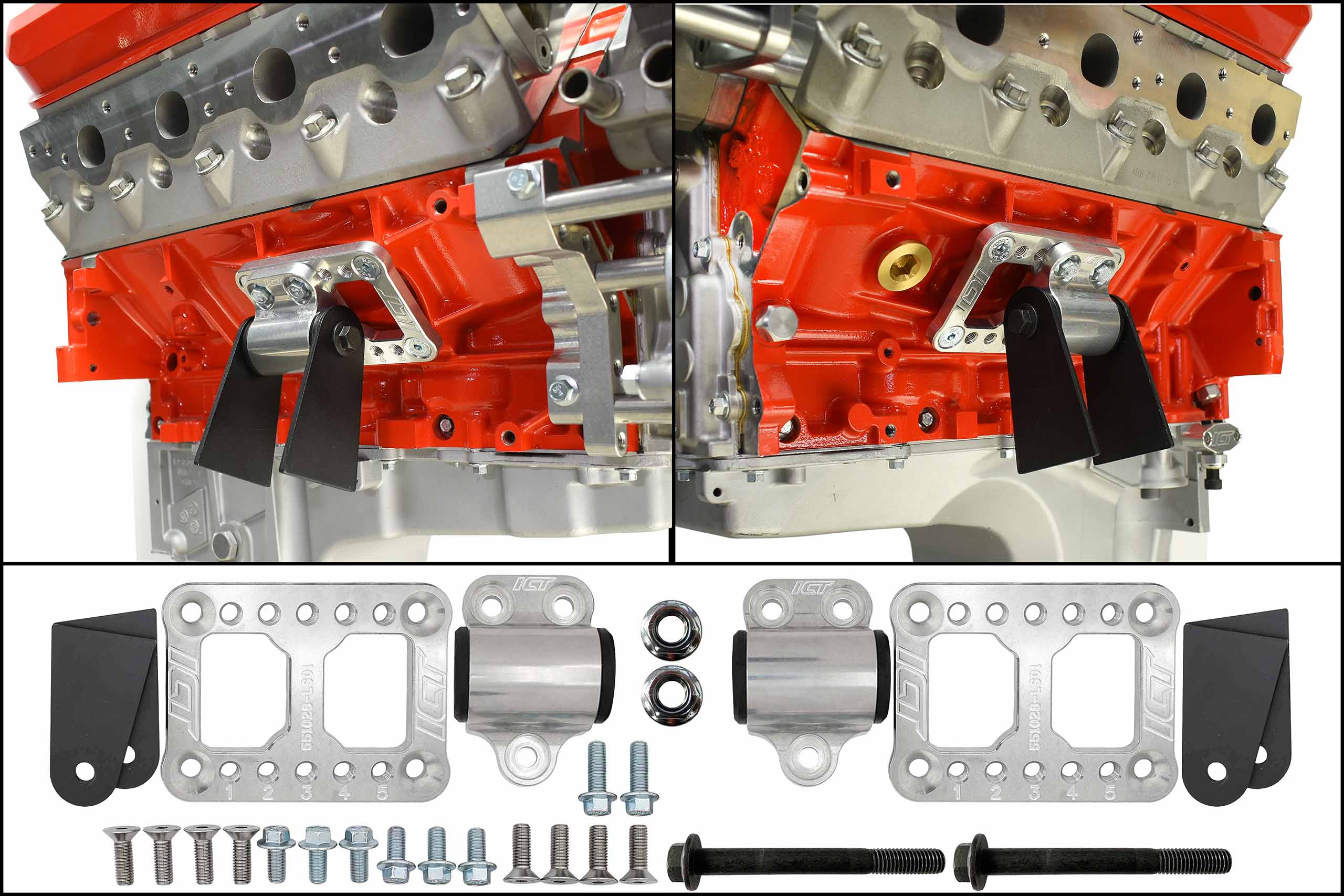 ICT Billet Billet LS Swap Universal Builders Motor Mount Kit