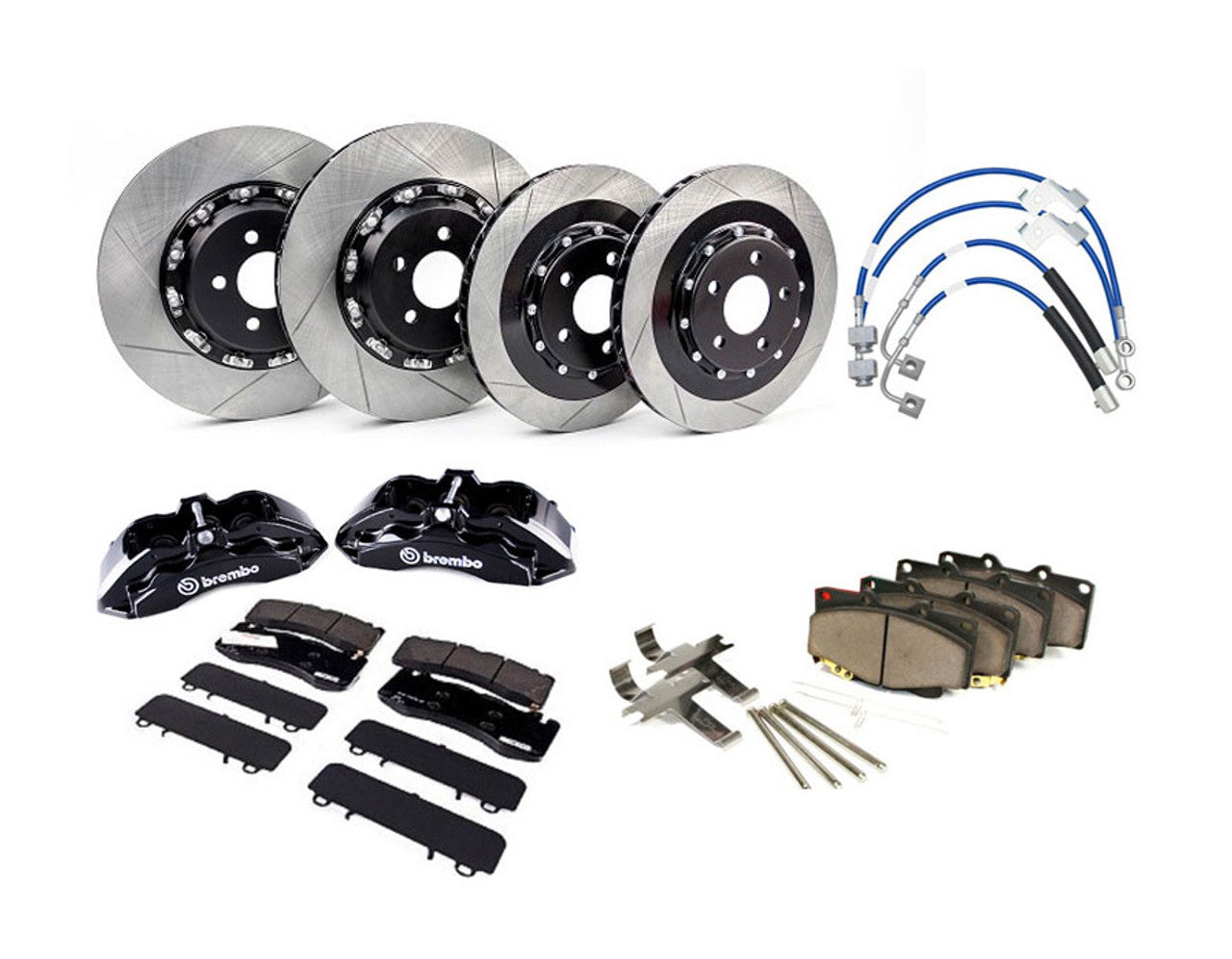 Steeda S550 Mustang Two-Piece Performance Pack Brembo Big Brake Kit GT & EcoBoost PP - Gloss Black (2015-2025)