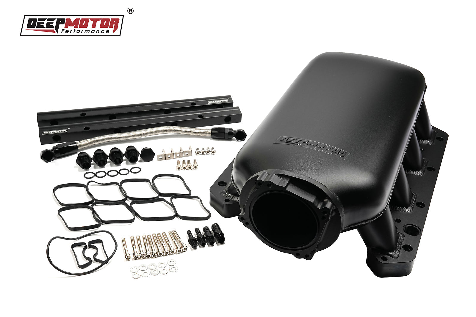 Deepmotor 90mm Big Volume 9.6L Intake Manifold +Fuel Rail for Hemi Gen III Black