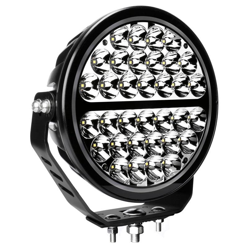 Go Rhino Xplor Blackout Series Round Single LED Spot Light Kit w/DRL (Surface Mount) 9in. - Blk