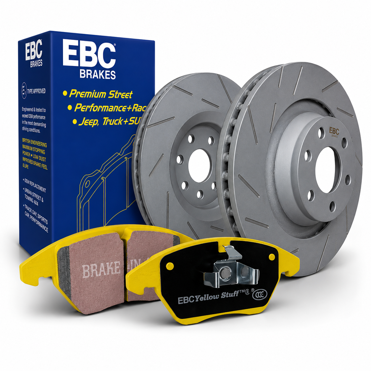 EBC Yellow Stuff Rear Pads With USR Slotted Rotors 2021+ TRX & 2025+ Ram RHO