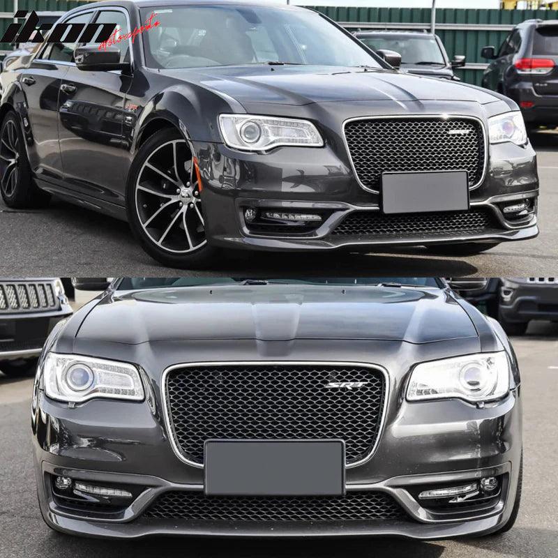 Ikon Motorsports 2015-2023 Chrysler 300 S Model Front Bumper Cover+Grill No Sensor Hole