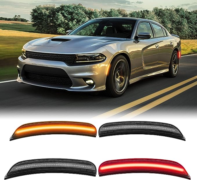 LED Smoked Sidemarkers for 2015-2023 Dodge Charger(all bodys)