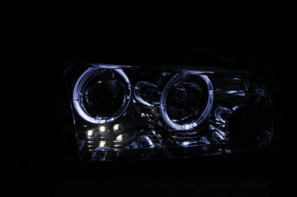 ANZO 2006-2010 Dodge Charger Projector Headlights w/ Halo Chrome