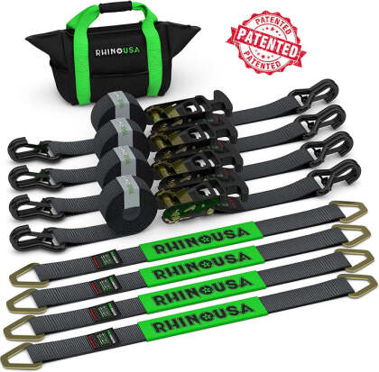 Rhino USA Heavy Duty Vehicle Tie Down Kit
