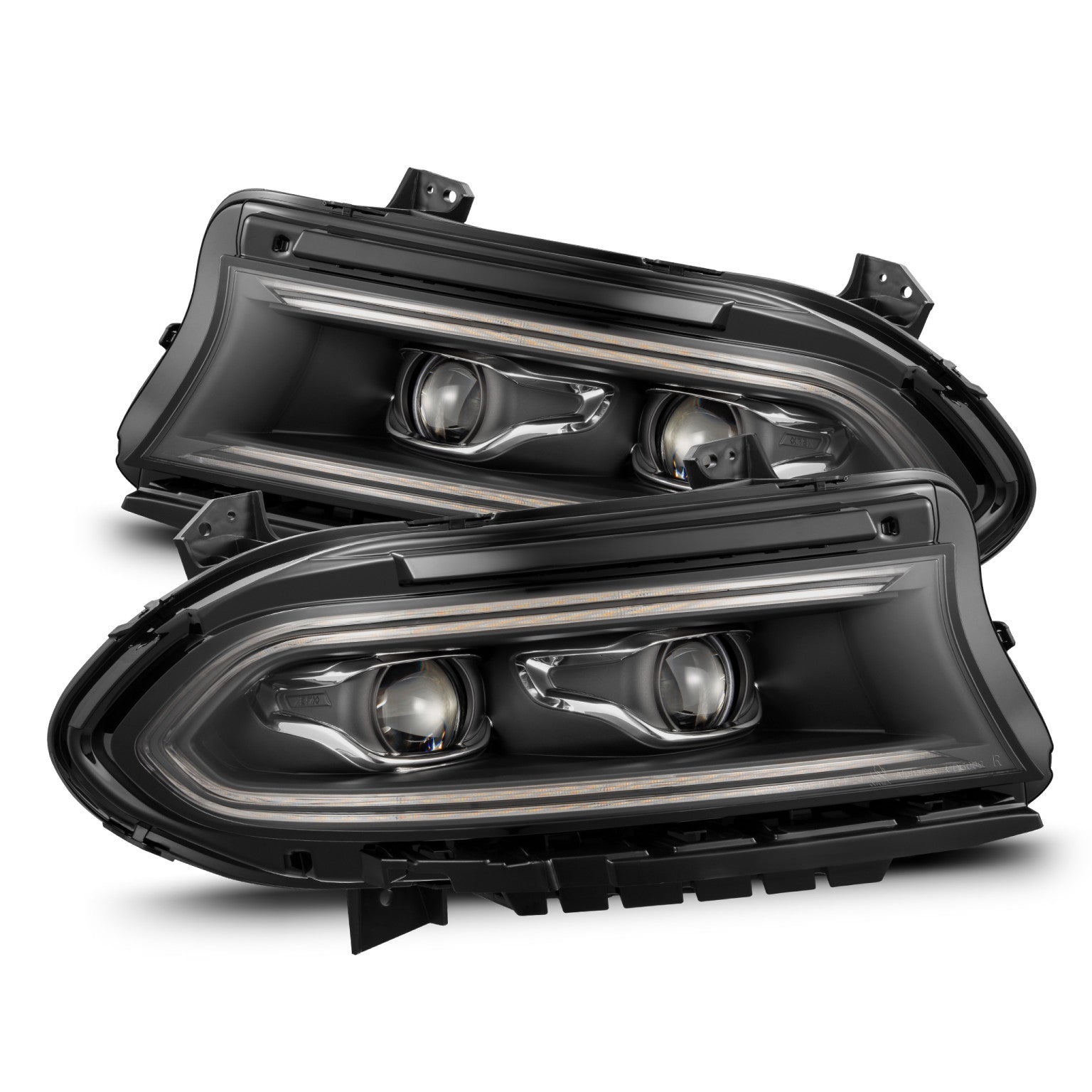 Alpharex 15-23 Dodge Charger LUXX-Series LED Projector Headlights Black