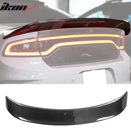 IKON Motorsports 2015-2023 Dodge Charger Redeye Style Trunk Spoiler Carbon Fiber