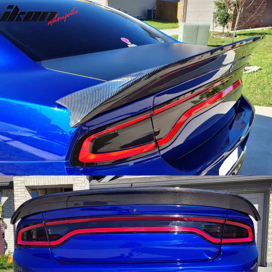 IKON Motorsports 2015-2023 Dodge Charger Redeye Style Trunk Spoiler Carbon Fiber