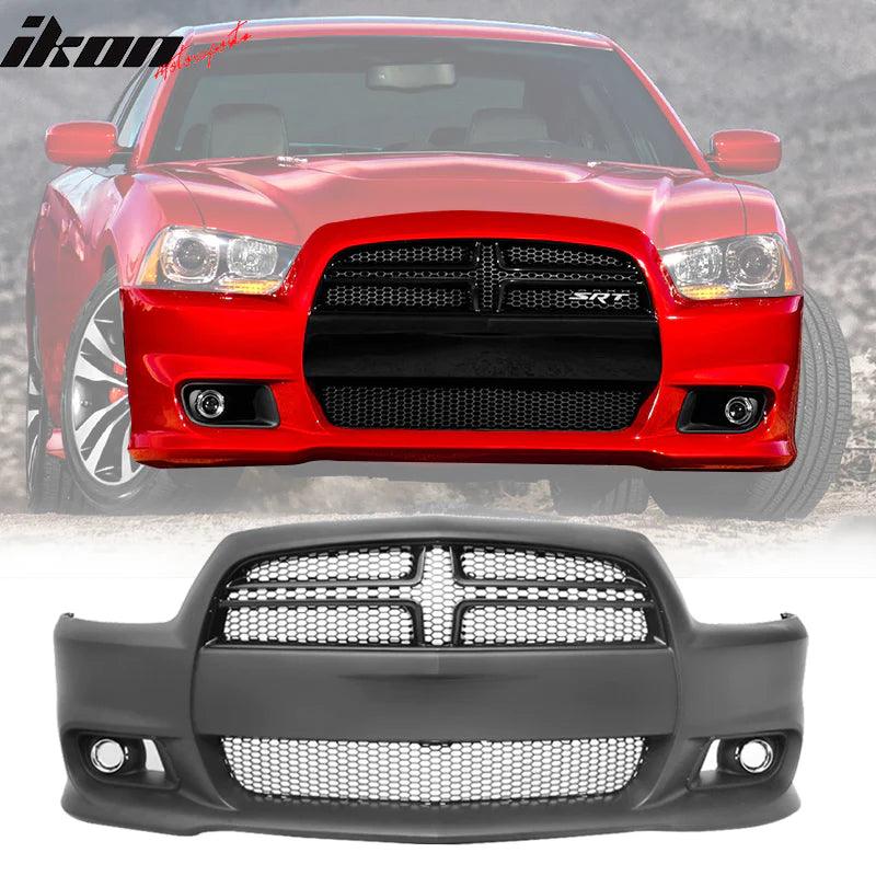 Ikon Motorsports 2011-2014 Dodge Charger Front Bumper Cover SRT8 Style Unpainted PP