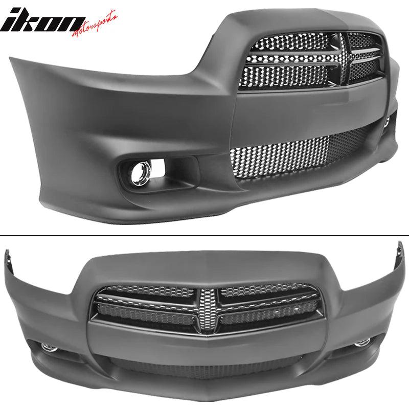 Ikon Motorsports 2011-2014 Dodge Charger Front Bumper Cover SRT8 Style Unpainted PP