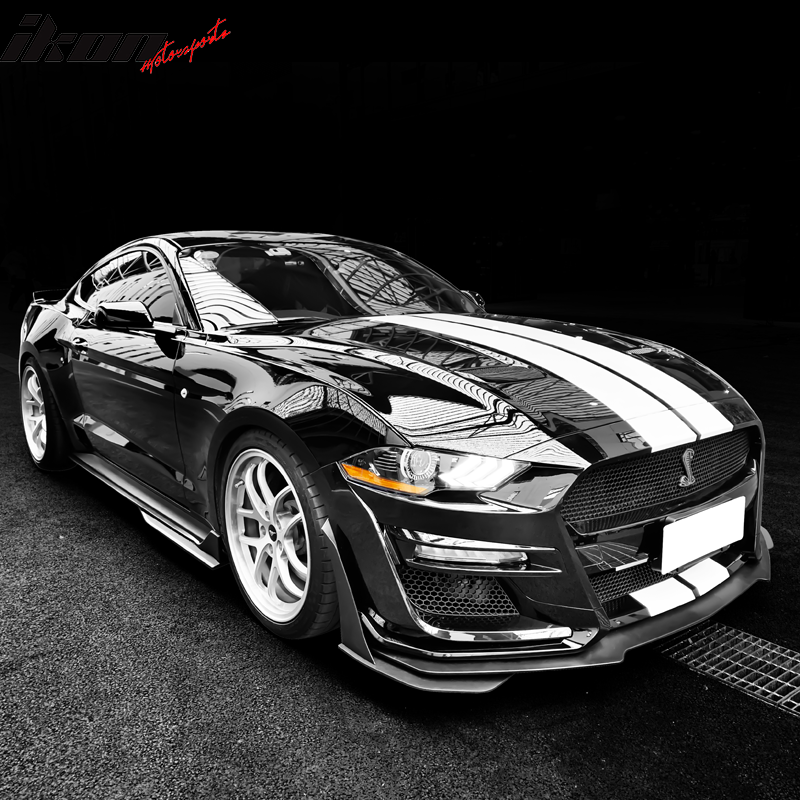 2018-2023 Ford Mustang GT500 Style Black Primer Front Bumper Lip PP