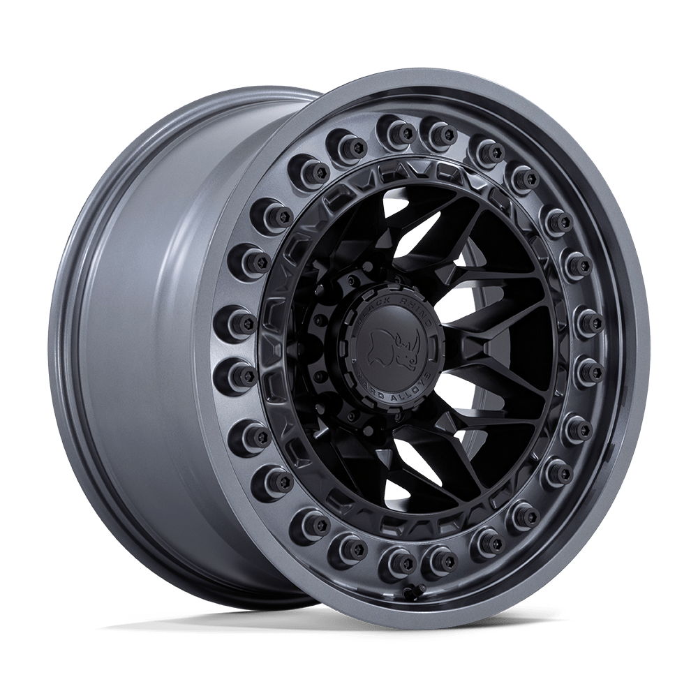 Black Rhino ALPHA Matte Black W/ Gunmetal Lip 6x139.7 Wheels - product view 4