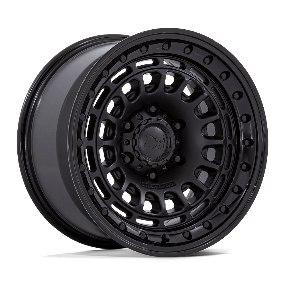 Black Rhino SAHARA Matte Black W/ Gloss Black Lip 6x139.7 Wheels - product view 4